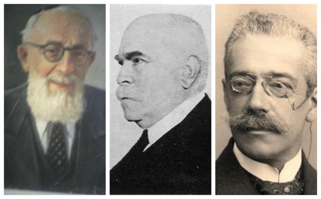 collage of James Simon, Paul Nathan and Selig Schachnowitz